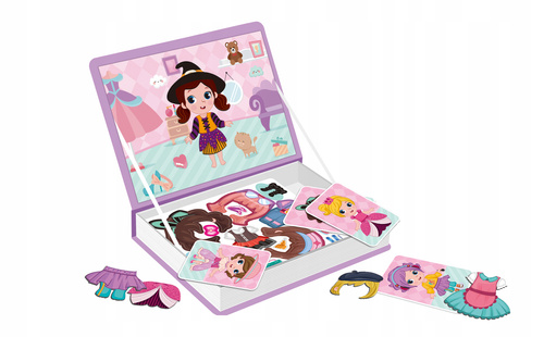 Układanka Magnetyczne Ubranie Dziewczynki Pudełko Książka 51 Elementów