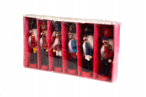 Drewniane Figurki Żołnierza Zestaw 6 Sztuk W Opakowaniu Ozdoba Choinkowa