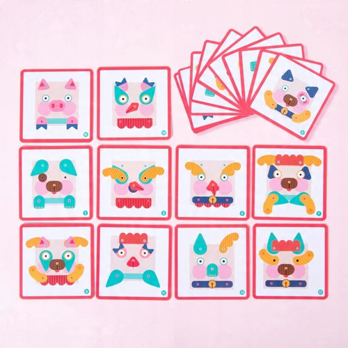 Drewniana Układanka Edukacyjna Manipulacyjna Montessori Buźki Zwierzaki