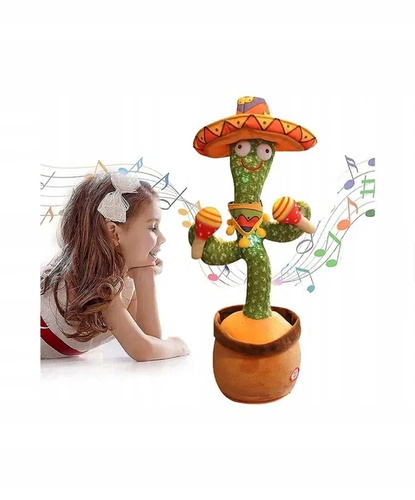 TAŃCZĄCY KAKTUS Z MARAKASAMI ŚPIEWAJĄCY POWTARZA INTERAKTYWNY DLA DZIECI