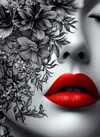 Diamentowa Mozaika Kobieta Z Czerwonymi Ustami 30x40 Cm Kreatywne Diamenty