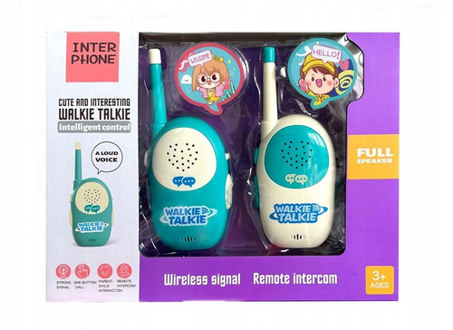 Walkie Talkie dla Dzieci Pastelowe Niebieskie Zasięg do 1000 m