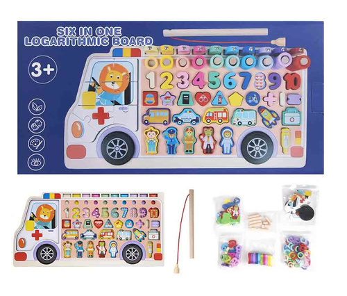 UKŁADANKA DREWNIANA NA AUCIE, GRA RYBKI, EDUKACJA