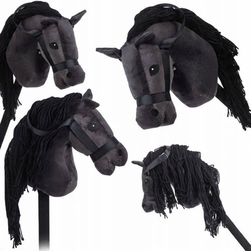 Pluszowa Głowa Konia Na Kiju Z Dźwiękiem Hobby Horse Zabawka Z Grzywą