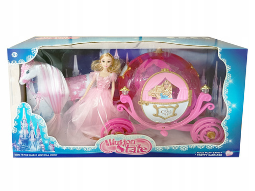 Kareta Księżniczki Dynia Z Koniem Chodzącym + Lalka