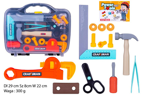 NARZĘDZIA W WALIZCE CZARNEJ PAK 48/24
Dł 29 cm Sz 8cm W 22 cm 
Waga : 300 g