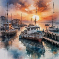 Diamentowa Mozaika Kuter W Przystani 30x40 Cm Kreatywne Diamenty