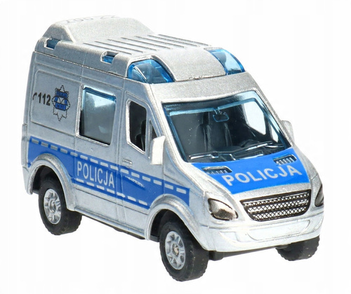Auto Policja Van Metalowy 8 Cm Pojazd Policyjny Z Napędem