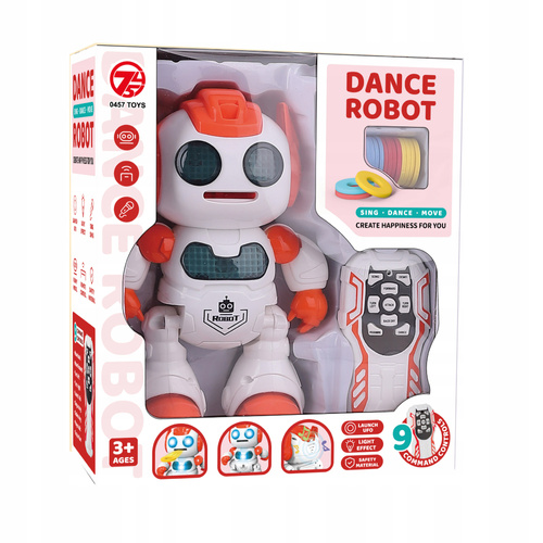 Robot Tańczący Na Pilota Wystrzeliwujący Dyski Czerwony Interaktywny