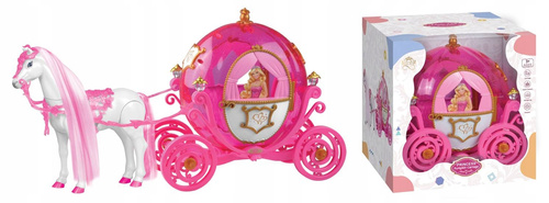 Księżniczka W Karecie Z Pięknie Zdobionym Koniem Dla Dziewczynek Na Prezent