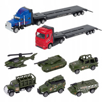 Ciężarówka Laweta Wojskowa 1:64 Metalowa Truck Transporter Pojazd Militarny