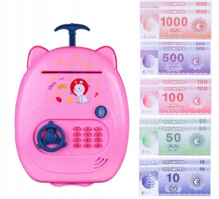 Sejf Skarbonka Bankomat Na Monety Banknoty + PIN