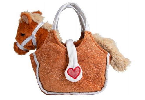 Pluszowy Konik brązowy W Torebce Do Zabawy I Opieki Przez Dzieci