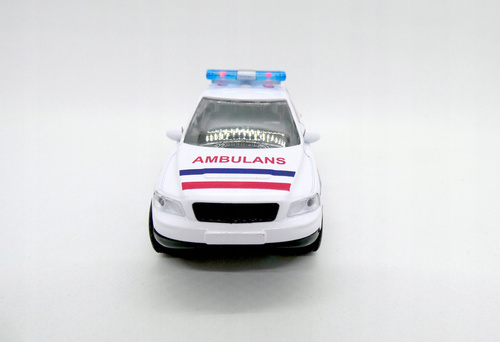 Samochód Pogotowie Ambulans 11cm Z Dźwiękiem Małe Auto Resorak Dla Dzieci