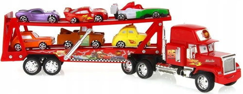 AUTO SAMOCHÓD CARS ZABAWKA NORIMPEX LAWETA Z 6 AUTKAMI 50 CM