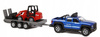 Auto Metalowe Pick-Up Mini Loader z Przyczepą i Koparką Dźwięk i Światło