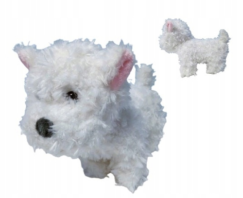 Maskotka Piesek West Biały Kudłaty Do Zabawy I Opieki Przez Dzieci