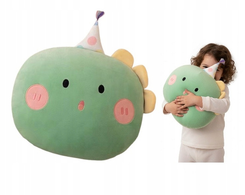 Poduszka Maskotka Urodzinowa Z Zdziwiona Miną Zielona Miękkie Wypełnienie