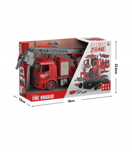 AUTO KLOCKI KONSTRUKCYJNE DIY STRAŻ POŻARNA DO SKRĘCANIA PISKA WODĄ