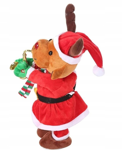 Renifer Świąteczny z Saksofonem Tańczący i Grający Kolędy z Powtarzaniem Głosu