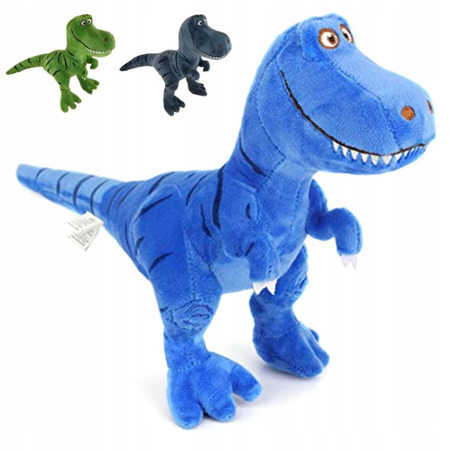 PLUSZOWY DINOZAUR W PASY T-REX UŚMIECHNIĘTY DLA DZIECI ZABAWKA PRZYTULANKA