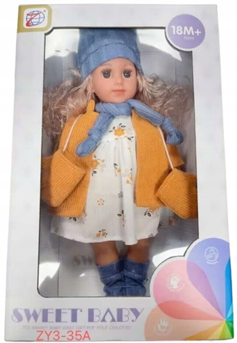 Lalka Słodka Maja Z Kamizelką Pomarańczową Oraz Szalikiem I Rękawiczkami