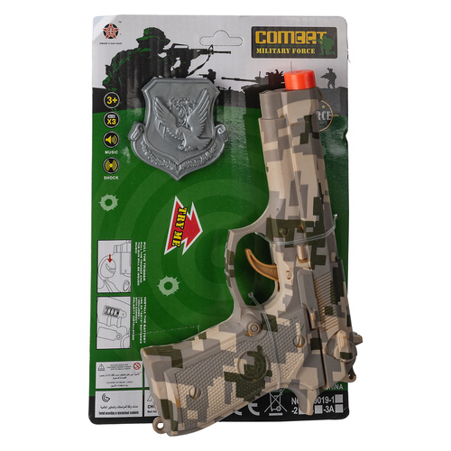 Pistolet Moro Z Dźwiękiem Wystrzału + Odznaką Blister