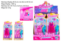 UBRANKA DLA LALEK WIECZOROWA+W SERCA BLISTER *12 BOX /144
Wymiary Display dł 34 cm x Sz 20,5 cm W 35 cm 
Waga Display : 1081 g
Wymiary Szt : Dł 17cm x Sz 4cm x W 35xm 
Waga Szt : 67g