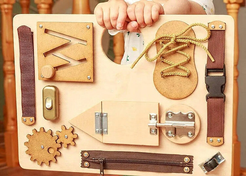 Tablica Manipulacyjna Interaktywna Do Nauki Drewniana Montessori