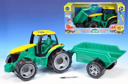 Duży Samochód Traktor Ciągnik Z Przyczepką 90 Cm Lena Ozdobne Opakowanie