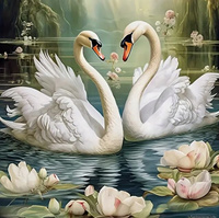 Diamentowa Mozaika Łabędzie W Stawie 30x40 Cm Kreatywne Diamenty