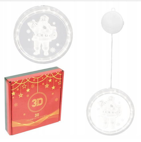 WITRAŻ ŚWIĄTECZNY LED MIKOŁAJ I DZWONECZEK