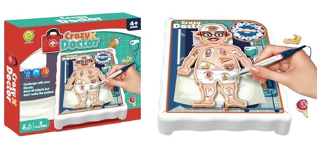 GRA ZRĘCZNOŚCIOWA SZALONY DOKTOR, pak 48/24, 
gra zręcznościowa dla dwóch osób,
wiek 4+, 
operujemy pacjenta. 
wymiary opakowania: 30 x 5 x 26 cm