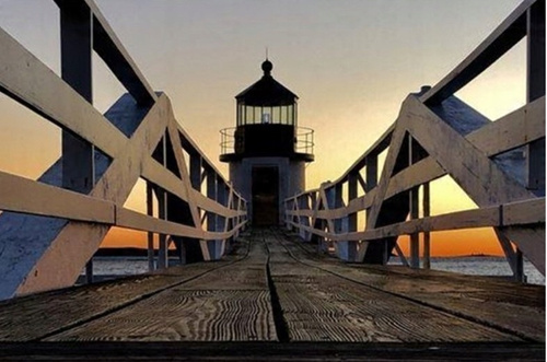 Diamentowa Mozaika Latarnia Na Molo 30x40 Cm Kreatywne Diamenty