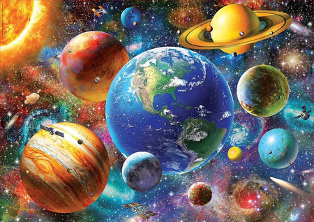 Malowanie Po Numerach Planety Kosmos 50x40 Cm Z Ramą Kreatywne