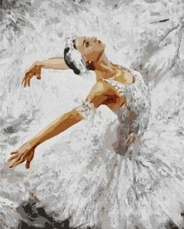 Malowanie Po Numerach Baletnica W Bieli 50X40 Cm Z Ramą Kreatywne