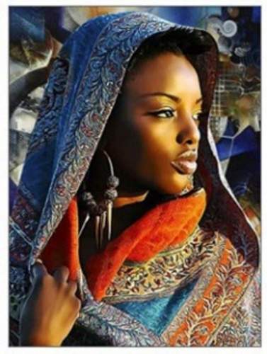 Diamentowa Mozaika Kobieta W Chustach 30x40cm