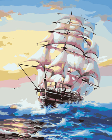 Malowanie Po Numerach 40x 50 Cm Żaglowiec