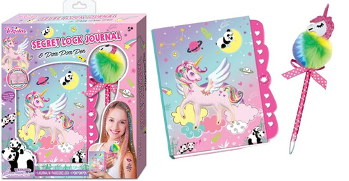 PAMIĘTNIK SEKRETNY Z DŁUGOPISEM POMPONEM JEDNOROŻEC CEKINOWY, pak 24/6 
w zestawie: notes 200 stron zamykany na tajny kod, 1 specjalny długopis jednorożec z pomponem
Wymiary pamiętnika : 13,5 x 15 x cm, 
Wymiary opakowania : 20,5 x 23,5 x 3,8 cm,
