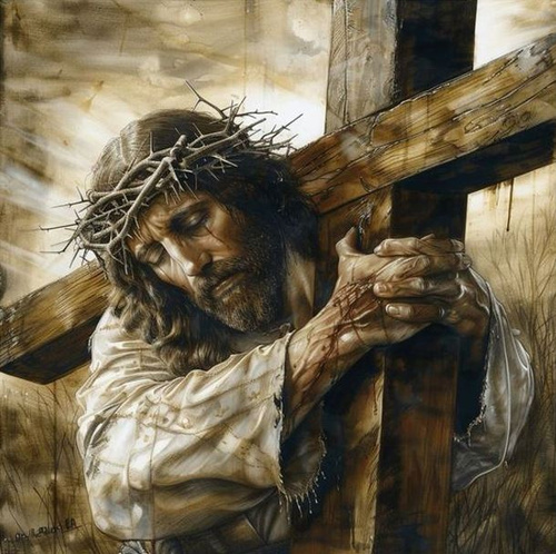 Diamentowa Mozaika Jezus Niosący Krzyż 30X40 Cm Kreatywne Diamenty