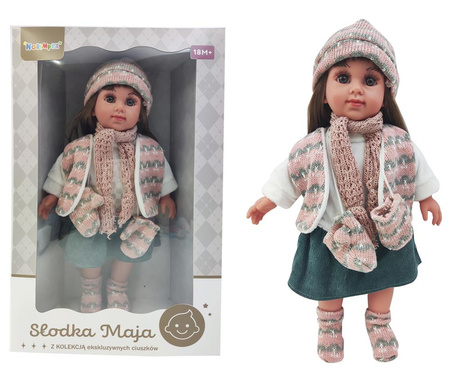 LALKA SWEET ANGEL ELEMENTY STROJU W SZARO-RÓŻOWE PASKI, pak 9 
43 cm, dźwięk, przeguby. 
wymiary pudełka: 27 x 10,7 x 43 cm