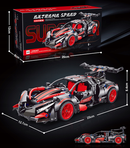 Klocki Auto Sportowe Supercar Extreme Speed Czerwony 465 Elementów