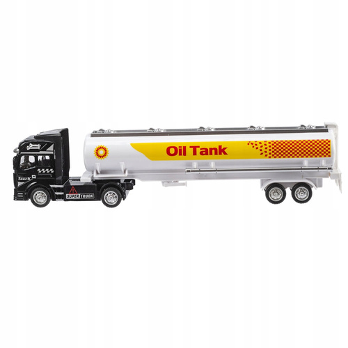 Auto Cysterna Biała Długa 37cm Model Metalowa Kabina Auto-Truck