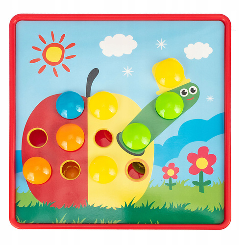 Klocki Układanka Z Guzików 12 Plansz Do Zabawy Sensoryczna Montessori