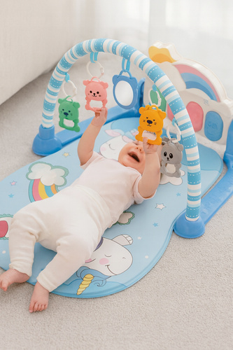 Mata Edukacyjna dla Niemowląt Interaktywna z Tęczą, Zawieszkami i Efektami Świetlno-Dźwiękowymi