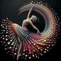 Diamentowa Mozaika Kobieta Tancerka Z Pereł 30x40Cm Kreatywne Diamenty