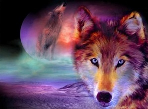 Diamentowa Mozaika Wilk W Pełni Księżyca 30x40Cm Kreatywne Diamenty