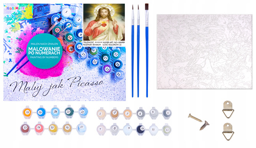 Malowanie Po Numerach 40 X 50 Cm Jezus Serce W Koronie Cierniowej Z Ramą