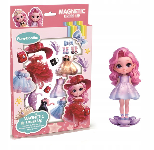 Lalka Zabawa W Ubieranie Lalki Ubranka Różowe Magnetyczne Dopasowanie