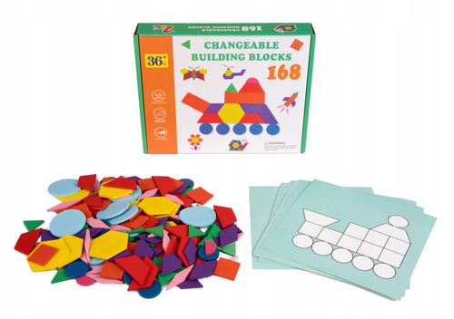Układanka Montessori Klocki Drewniane , Puzzle 168